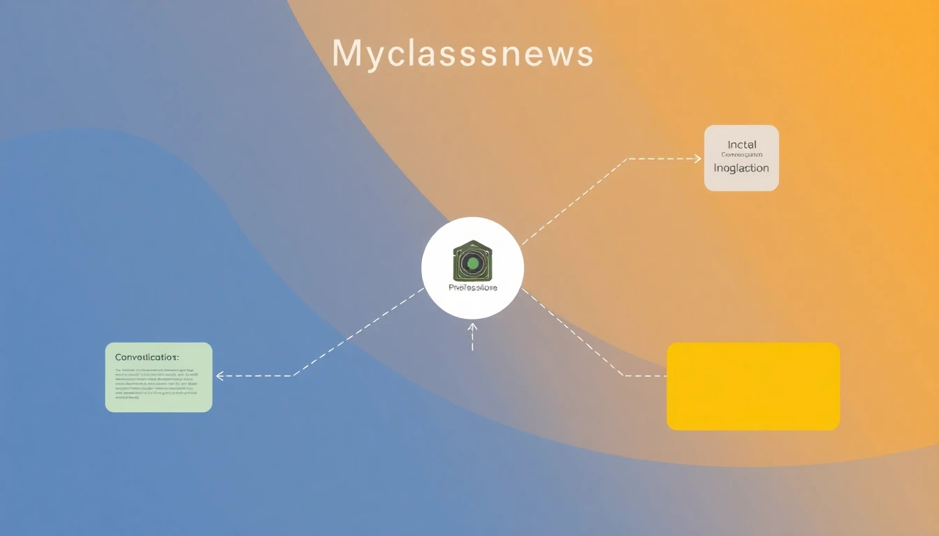 Myclassnews communication flow diagram infographic