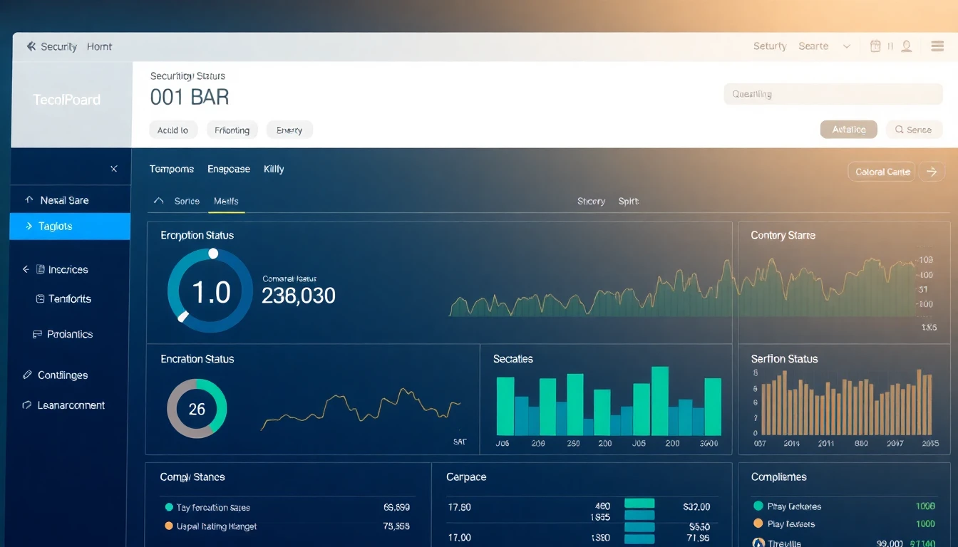 techpora security dashboard showing encryption status and compliance metrics